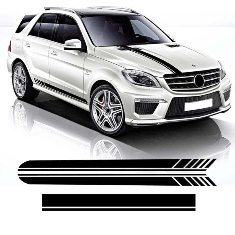 Edition 1 AMG Motorhaubenaufkleber Seitenstreifen Rockaufkleber, für M=ercedes B=ENZ ML-Klasse W164 W166 ML320 ML350 ML55 ML63 Zubehör von GPFNMRSN