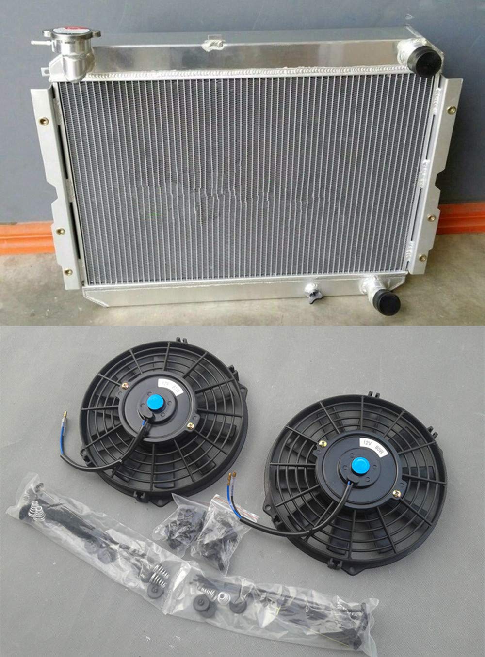 Kühler, 3-adrig, Aluminium, passend für Landruiser 60er-Serie HJ60 HJ61 HJ62 MT & Fan von GPI Racing