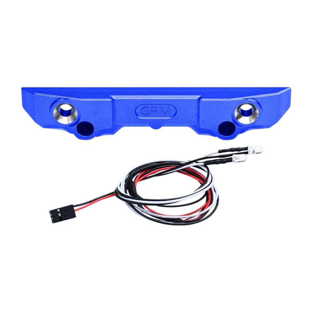 Aluminium 7075 Alloy Rear Bumper with LED Lights for Traxxas 1/16 Mini Maxx 4WD RTR Brushless Monster Truck 107154-1 Upgrades - Blue von GPM Racing