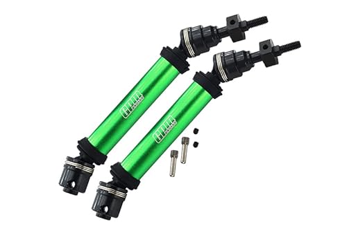 GPM For Traxxas Rustler 4X4 VXL (67076-4) / Hoss 4X4 VXL (90076-4) Harden Steel #45 Front Axle CVD Drive Shaft With Alloy Body - 1 Pair Set Green von GPM