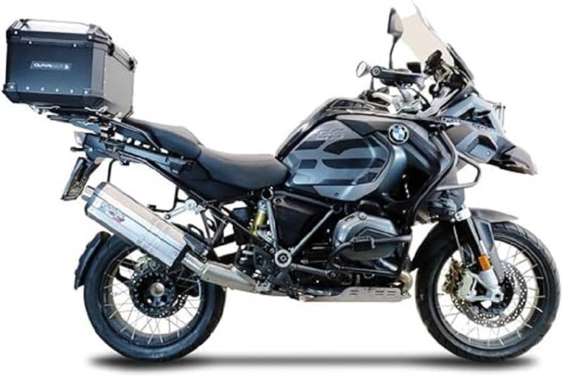 GPR Tech Top Case ALPI-Tech 35 LT, kompatibel mit R 1250 GS 2019/2020 e4 Topcase aus Aluminium, schwarz, inkl. spezieller Platte, Fassungsvermögen 35 Liter von GPR