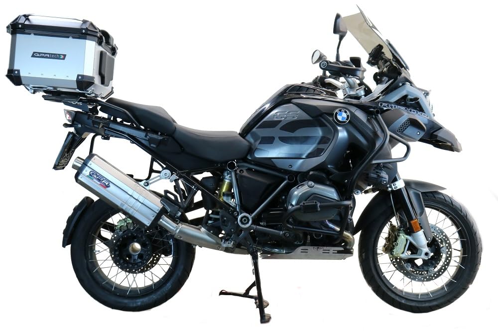 GPR Tech Top Case ALPI-Tech 45 LT kompatibel mit R 1250 GS 2019/2020 e4 Top Case ALPI-Tech 45 LT, Silberfarben mit spezieller Platte, Fassungsvermögen 45 Liter von GPR