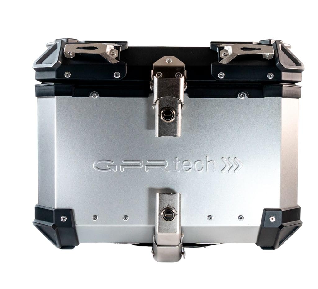 GPR Tech Top Case ALPI-Tech kompatibel mit G 310 GS 2017/2021 e4 Top Case ALPI-Tech 35 LT, silberfarben, Top Case aus Aluminium, Farbe Silber, inkl. spezieller Platte, Fassungsvermögen 35 Liter von GPR