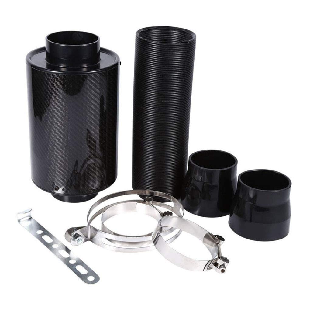 GPRTKULE Universal Car 3 Zoll Kohlefaser Kaltluftfilter Versorgungsfilter für eingezäunte Steckdose Induktion Schlauch Kit Autozubehör Filter aus dem Lufteinlass von GPRTKULE