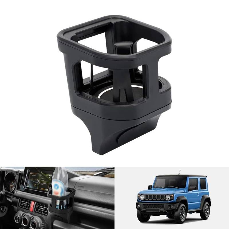 ABS Becherhalter, Getränkehalter mit 3 Untersetzer und Montagezubehör für Suzuki Jimny JB67 JB74 2018-2024 von GQDGCU