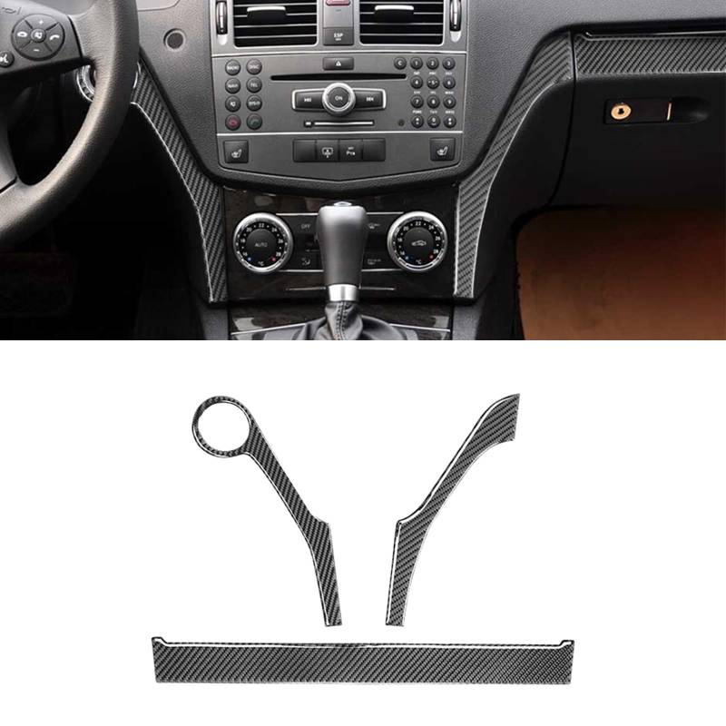 Auto Interior Aufkleber aus Carbonfaser, Innere Abdeckung Dekoration für Mercedes-Benz W204 2007-2014, Innenraum Sticker Trim, Auto Accessoires Tuning (Armaturenbrett) von GQDGCU