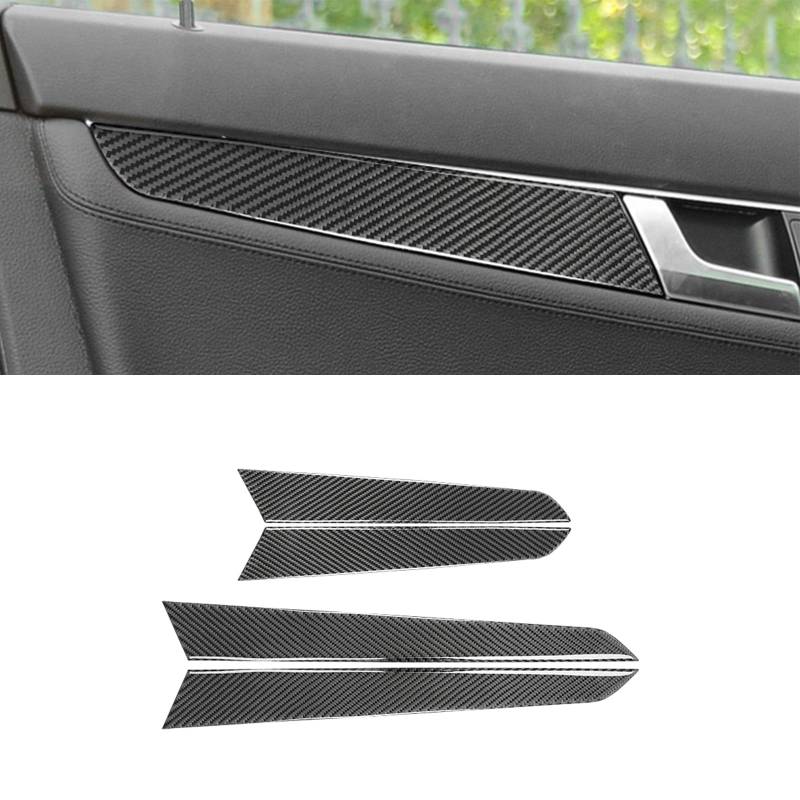 Auto Interior Aufkleber aus Carbonfaser, Innere Abdeckung Dekoration für Mercedes-Benz W204 2007-2014, Innenraum Sticker Trim, Auto Accessoires Tuning (Autotür-A) von GQDGCU