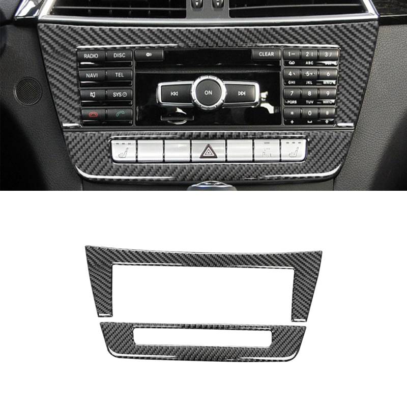 Auto Interior Aufkleber aus Carbonfaser, Innere Abdeckung Dekoration für Mercedes-Benz W204 2007-2014, Innenraum Sticker Trim, Auto Accessoires Tuning (CD-Panel B) von GQDGCU