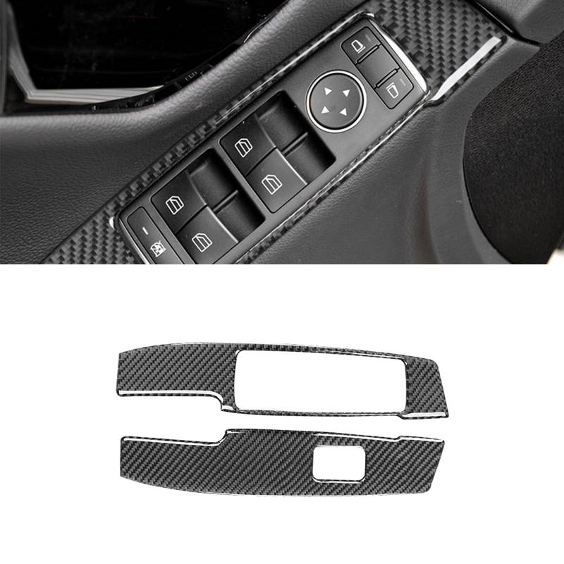 Auto Interior Aufkleber aus Carbonfaser, Innere Abdeckung Dekoration für Mercedes-Benz W204 2007-2014, Innenraum Sticker Trim, Auto Accessoires Tuning (Fenster-A) von GQDGCU