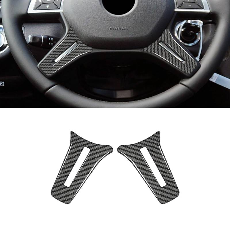 Auto Interior Aufkleber aus Carbonfaser, Innere Abdeckung Dekoration für Mercedes-Benz W204 2007-2014, Innenraum Sticker Trim, Auto Accessoires Tuning (Lenkrad-C) von GQDGCU