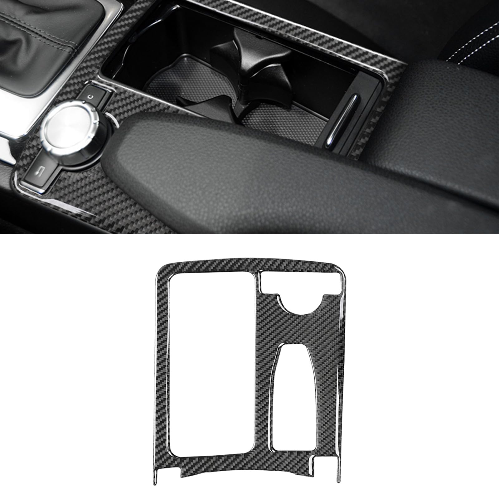 Auto Interior Aufkleber aus Carbonfaser, Innere Abdeckung Dekoration für Mercedes-Benz W204 2007-2014, Innenraum Sticker Trim, Auto Accessoires Tuning (Mittelkonsole-B) von GQDGCU