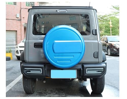 Auto Reserveradabdeckung, Hinterrad Ersatzradschutzabdeckung, Radreifenabdeckung mit Jimny Logo, Radabdeckung für Suzuki Jimny JB64 JB74W 2019-2024, ABS, Wasserdicht, Sonnenschutz, Staubdicht (Blau) von GQDGCU