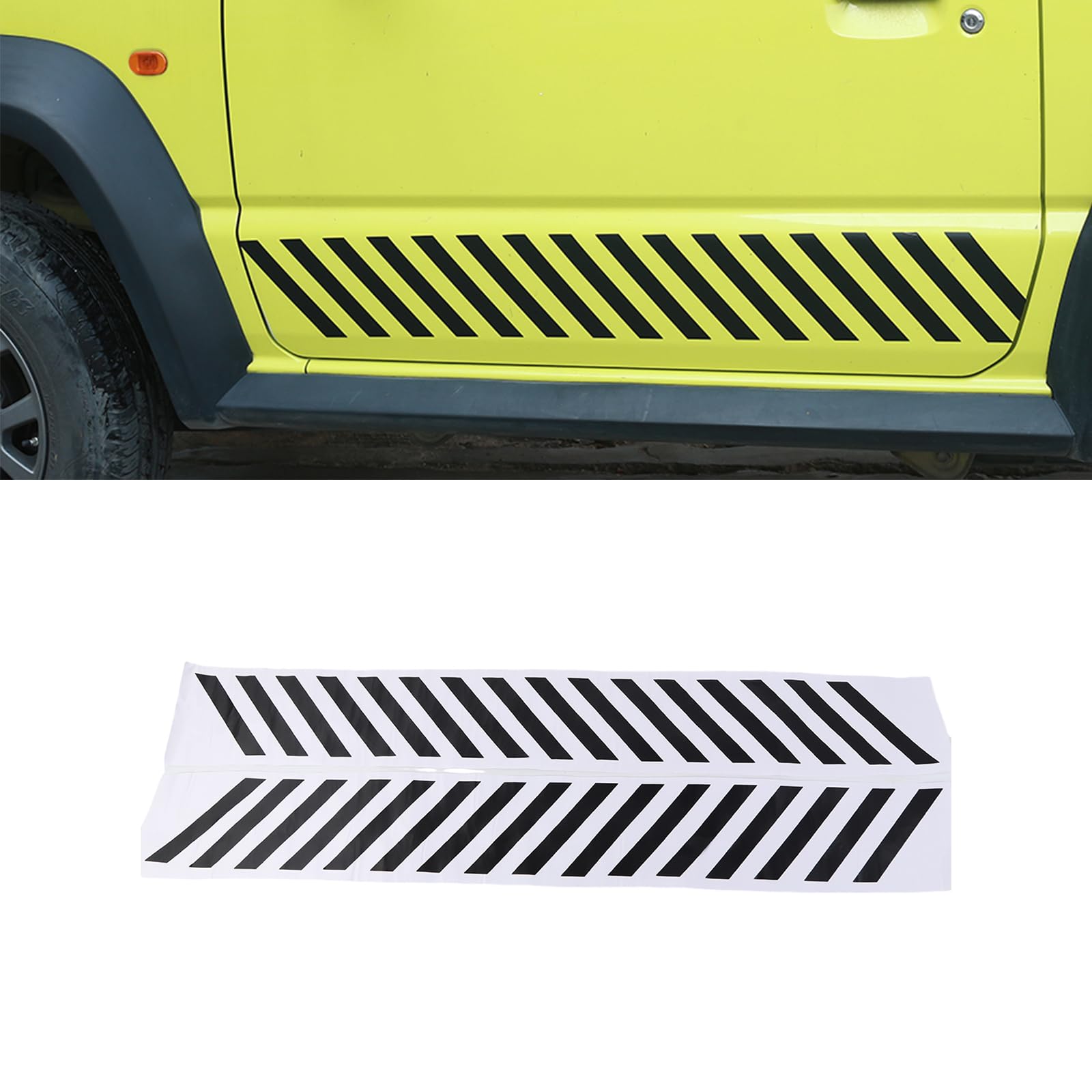 Autoaufkleber Seitenschweller Seitenaufkleber für Suzuki Jimny 2019-2024, Schwarz PVC Twill Streifen Seitenschürzen-Abziehbild von GQDGCU