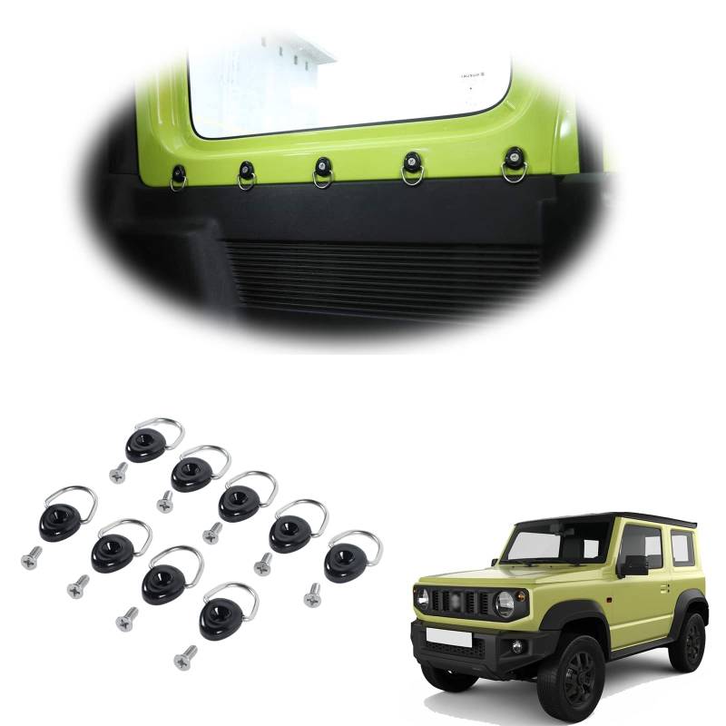 Autokofferraum Haken, D-Ring Schnalle für Suzuki Jimny 2019-2023, zur Sicherung von Gepäcktaschen, 9PCS Kofferraum Mesh Tasche Haken, Auto Interieur Zubehör von GQDGCU