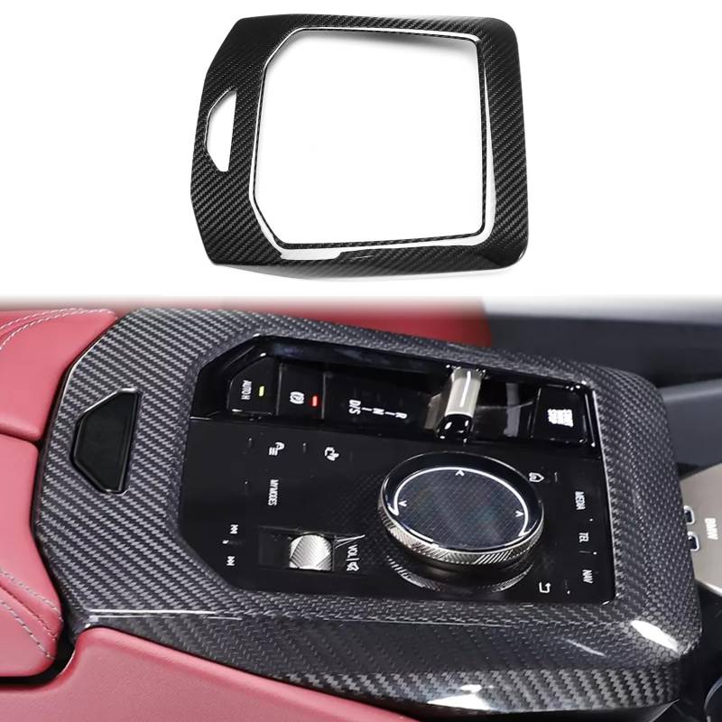 Carbonfaser Interior Schutz Abdeckung, Inner Sticker Ästhetische Dekoration für BMW 5er G60 G68 2024, Auto Trim Tuning Accessoires (Schalthebelblende A) von GQDGCU