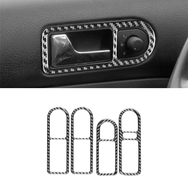 Carbonfaser Interior Schutz Abdeckung, Inner Sticker Ästhetische Dekoration für für VW GOLF 4 1999-2004, Auto Trim Tuning Accessoires (Innentürgriffe-a) von GQDGCU