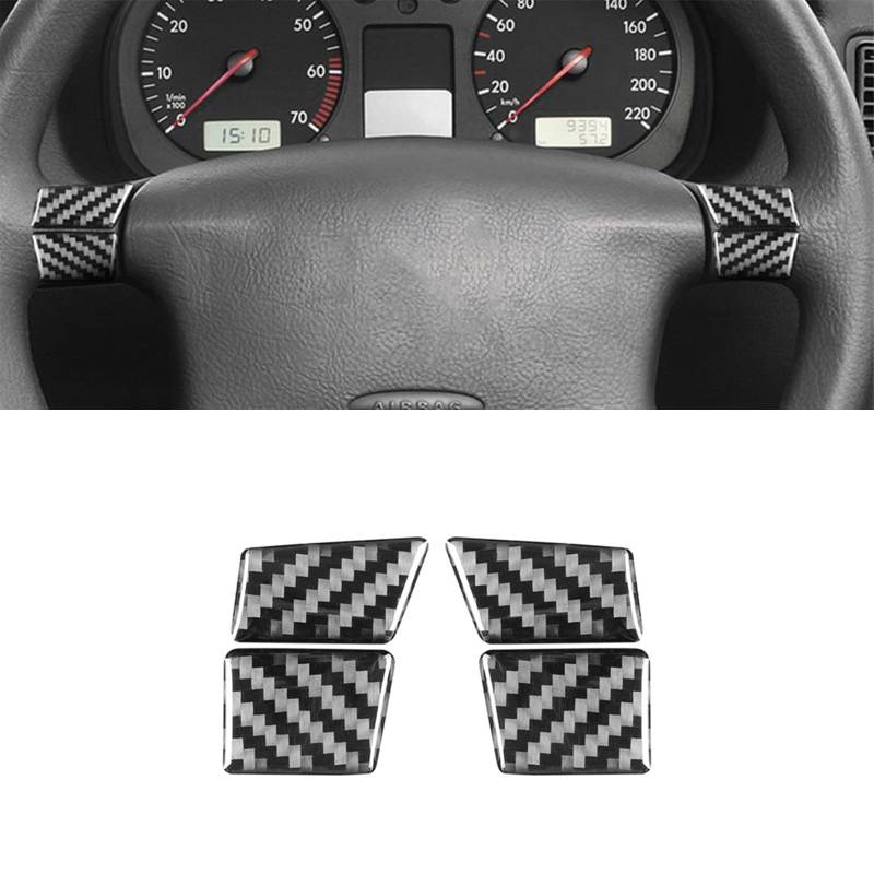 Carbonfaser Interior Schutz Abdeckung, Inner Sticker Ästhetische Dekoration für für VW GOLF 4 1999-2004, Auto Trim Tuning Accessoires (Lenkrad) von GQDGCU