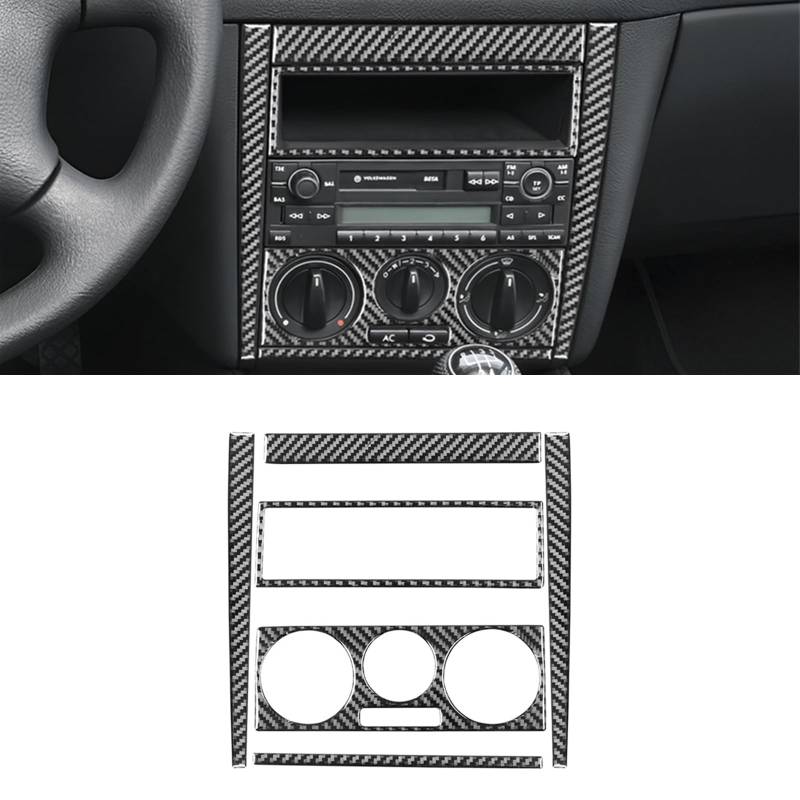 Carbonfaser Interior Schutz Abdeckung, Inner Sticker Ästhetische Dekoration für für VW GOLF 4 1999-2004, Auto Trim Tuning Accessoires (Mittelkonsole) von GQDGCU