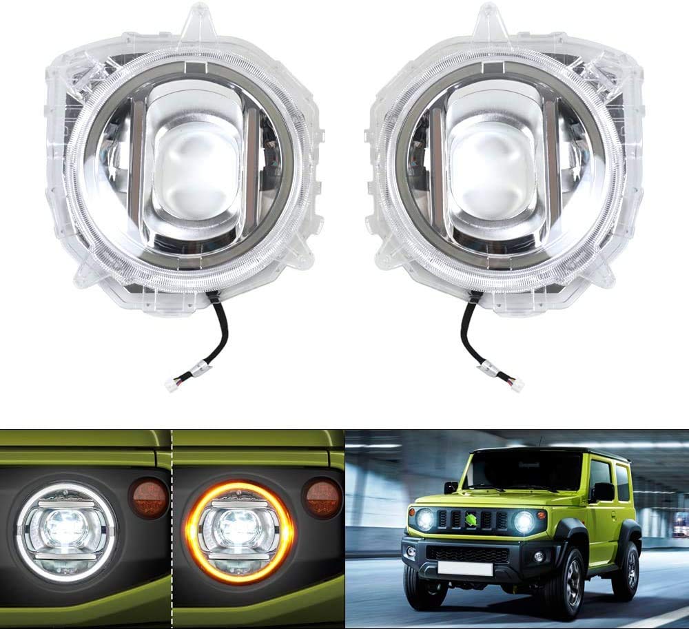 GQDGCU LED Scheinwerfer, 24W (12W*2) Nebelscheinwerfer für Jimny JB64 JB74 modifiziert, DC 9-18V Tageslicht Blinklicht für Suzuki new Jimny JB64W JB74W, H30.7 Teile Custom Parts von GQDGCU