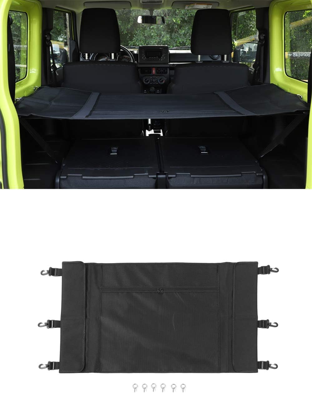 Kofferraum Ablagenetz, Trunk Organizer Cargo Netz für Suzuki Jimny 2019-2024, Auto Trunk Isolation Netz, Frachtnetz, Ausziehbares Aufbewahrungsnetz von GQDGCU