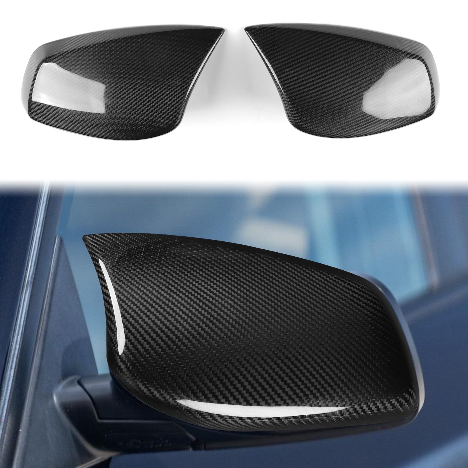 Kohlefaser (trockene) Spiegelabdeckung Außenspiegel Gehäuse Tuning Accessoires für 5er E60 2003-2007, Seitenspiegel Schale, Auto Zubehör von GQDGCU