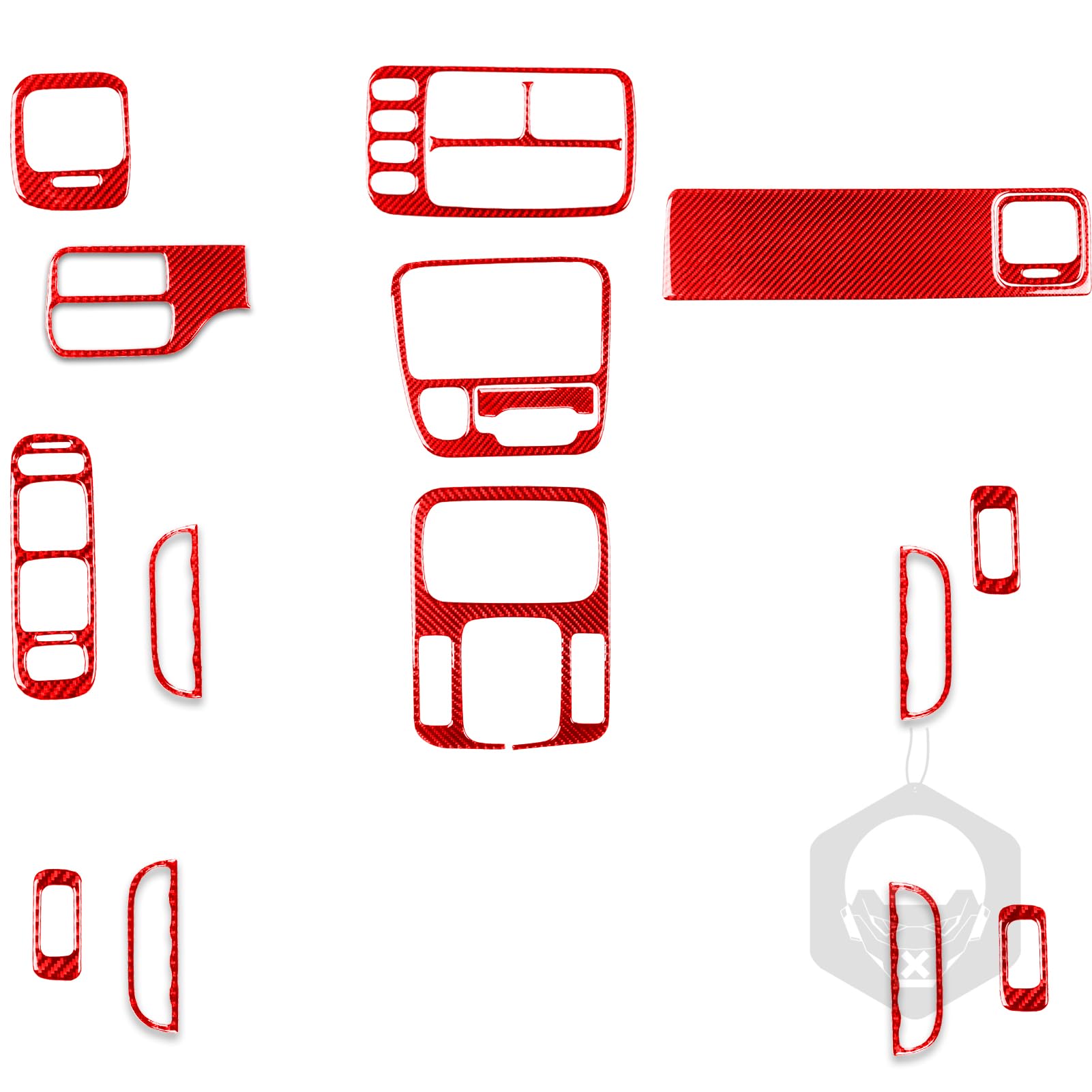 Kohlefaser-Material Interieur Tuning Dekoration Abdeckung, Innere Accessories Aufkleber für Grand Vitara 1999-2002 /Vitara 1999-2004 /XL-7 1999-2002, Auto Innenraum Zubehör (Rot) von GQDGCU