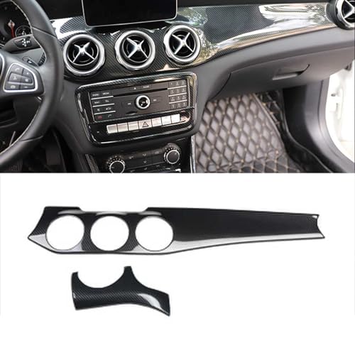 Kohlefaser Stil Auto Mittelkonsole Dash Abdeckung Dekoration Kit für Mercedes Benz GLA CLA 2015 2016 2017 2018 Interieurleisten Trims Zubehör (Armaturenbrett 2PCS) von GQDGCU