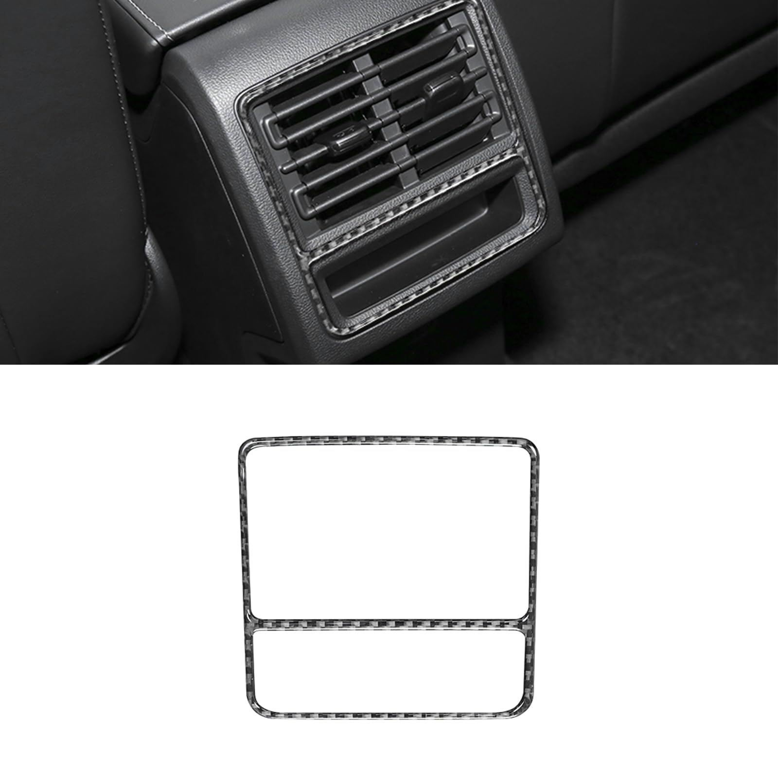 Kohlefaser Trim Abdeckung, Interior Sticker Zubehör für VW GOLF 8 2020-2024, Auto Accessoires Tuning, Innen Dekoration Abdeckung (Entlüftung Hintere,Schwarz) von GQDGCU