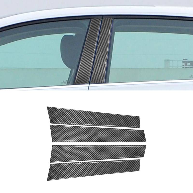 Kohlefaser Trim Abdeckung, Interior Sticker Zubehör für VW GOLF 8 2020-2024, Auto Accessoires Tuning, Innen Dekoration Abdeckung (Fenster B-Säule,Schwarz) von GQDGCU