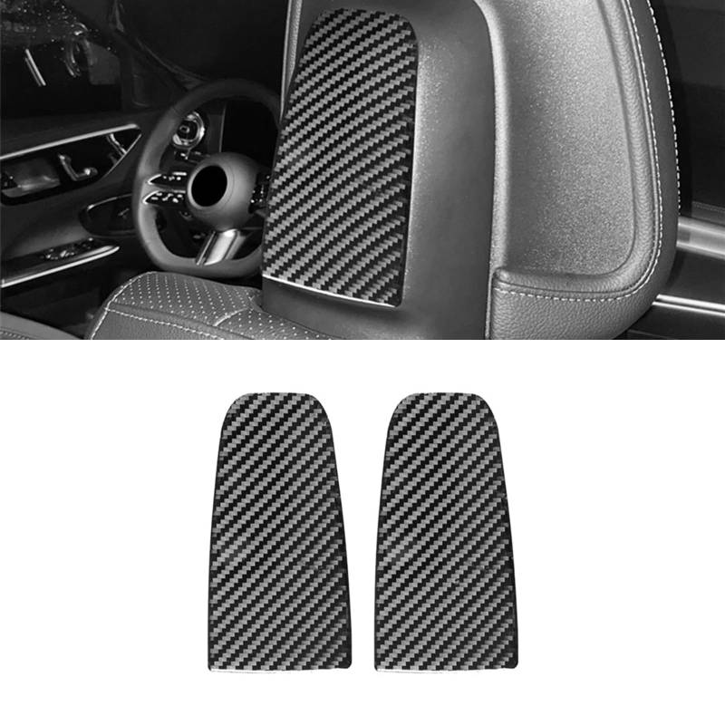 Kohlefaser Trim Abdeckung für Mercedes-Benz C-Klasse W206 2022-2024, Auto Interior Accessoires Tuning erhöhte Epoxidharz Schutzschicht (Kopfstütze) von GQDGCU