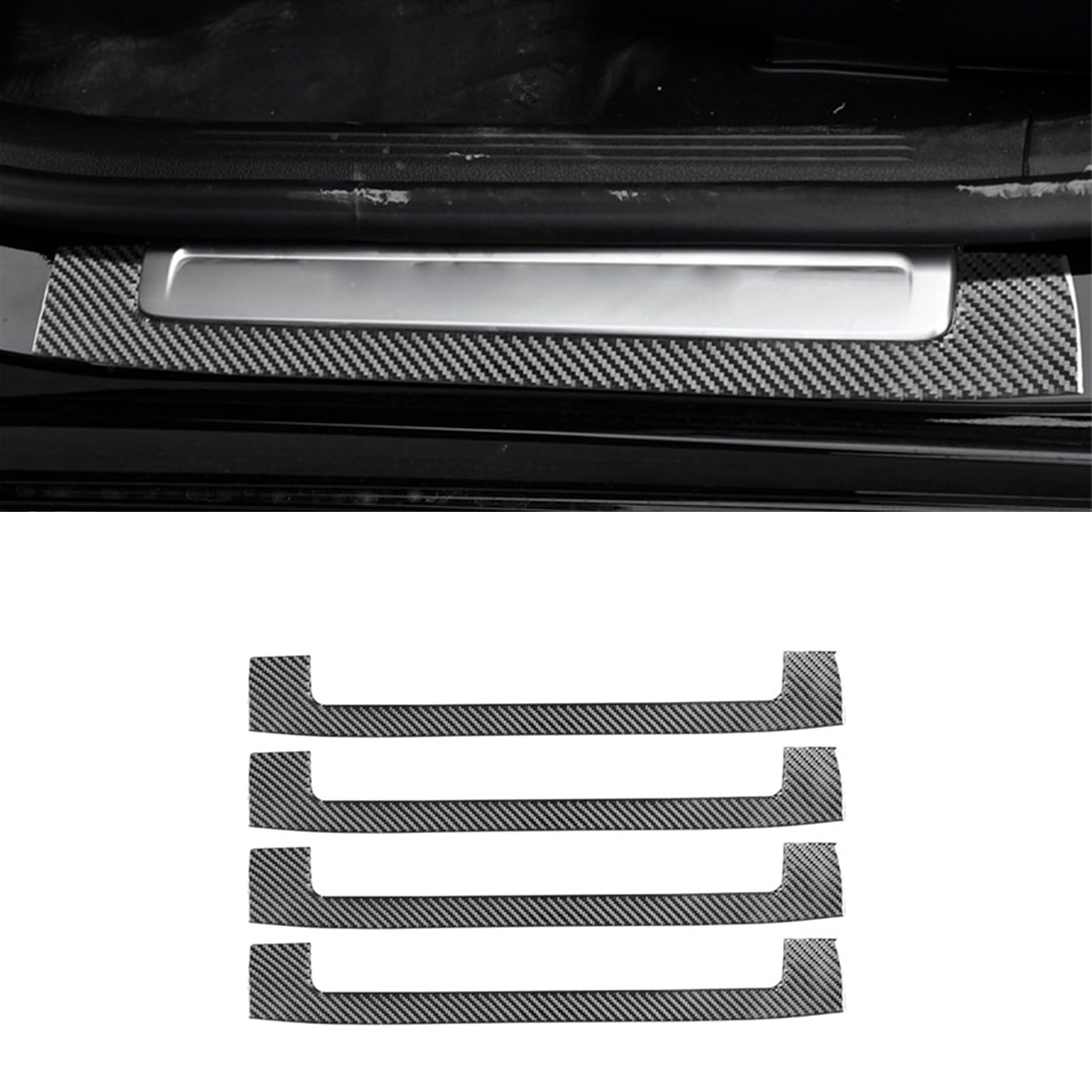 Kohlefaser Trim Abdeckung für Mercedes-Benz C-Klasse W206 2022-2024, Auto Interior Accessoires Tuning erhöhte Epoxidharz Schutzschicht (Türschweller) von GQDGCU