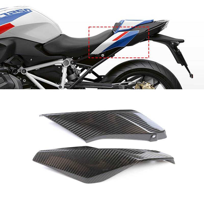 Motorrad Abdeckung aus Kohlefaser-Vorimprägnierte, Schutz Tuning Zubehör für BMW R 1250 RS 2021-2024, Motorrad Dekoration Gehäuse (Rücksitz) von GQDGCU