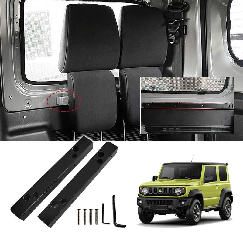 Passend für Suzuki Jimny JB64 JB74 2019-2024 Kopfstützenhalterung aus PE anwendbar Autositzkissen Kopfstützenhalterung einseitige Montage Camping Nacht Auto Innenteile von GQDGCU