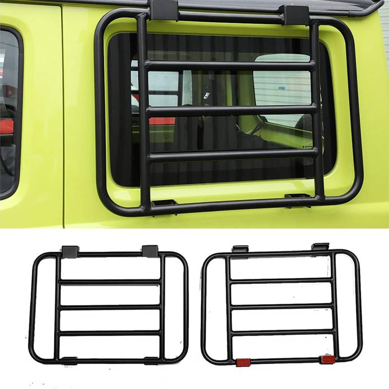 Seitenfenster Schutzbügel aus Stahl, Schutz Fenster und Keine Behinderung der Sicht, für Suzuki Jimny 2019-2024, Autoscheiben Schutz Panel 2pcs (Stil-B Schwarz) von GQDGCU