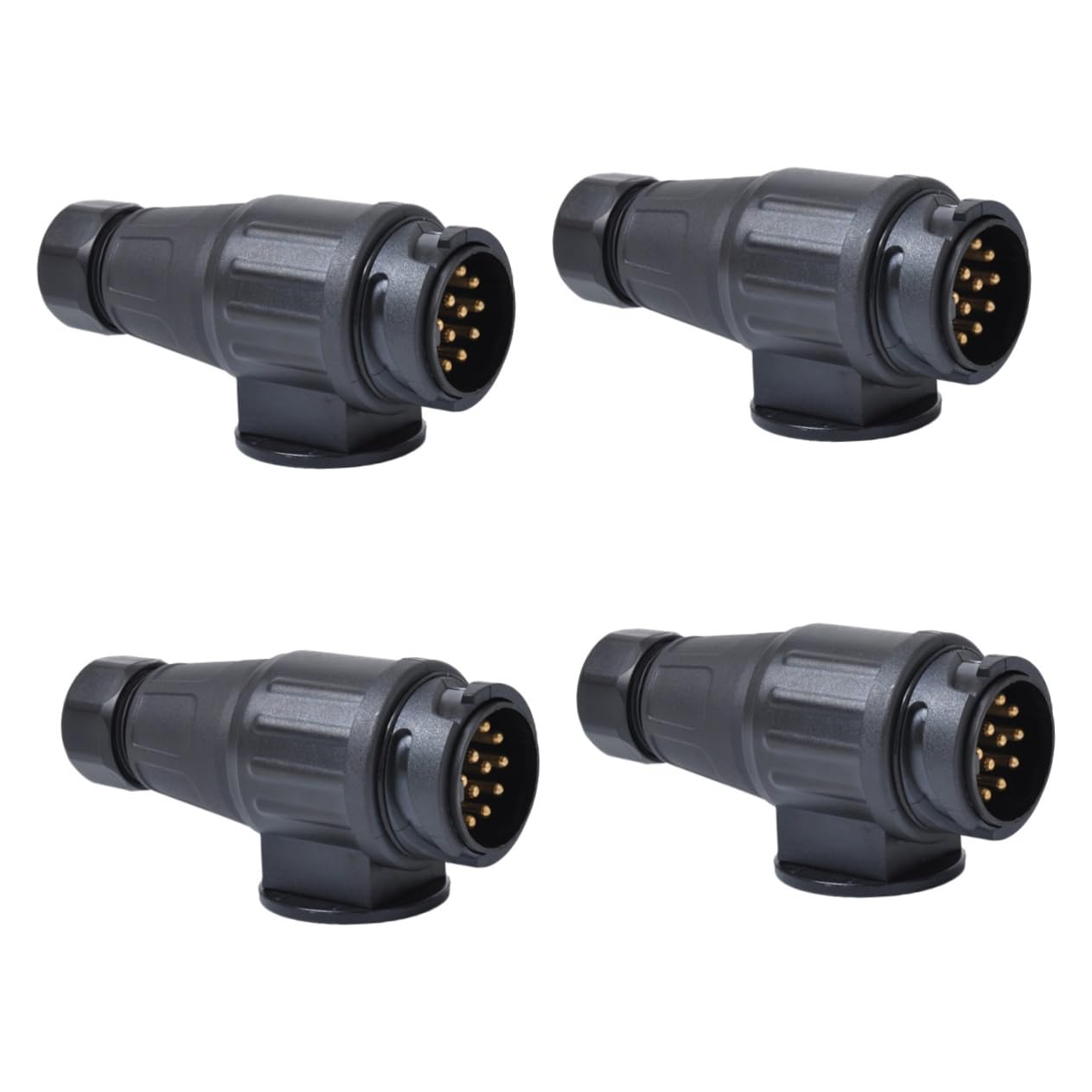 4 Stück 13 Anhängerstecker Steckdose Stecker Für Autoanhänger Stift Elektrischer Adapter Für Anhänger Adapter Für Flachstecker Draht Wohnmobil Stecker Black GRADENEVE von GRADENEVE