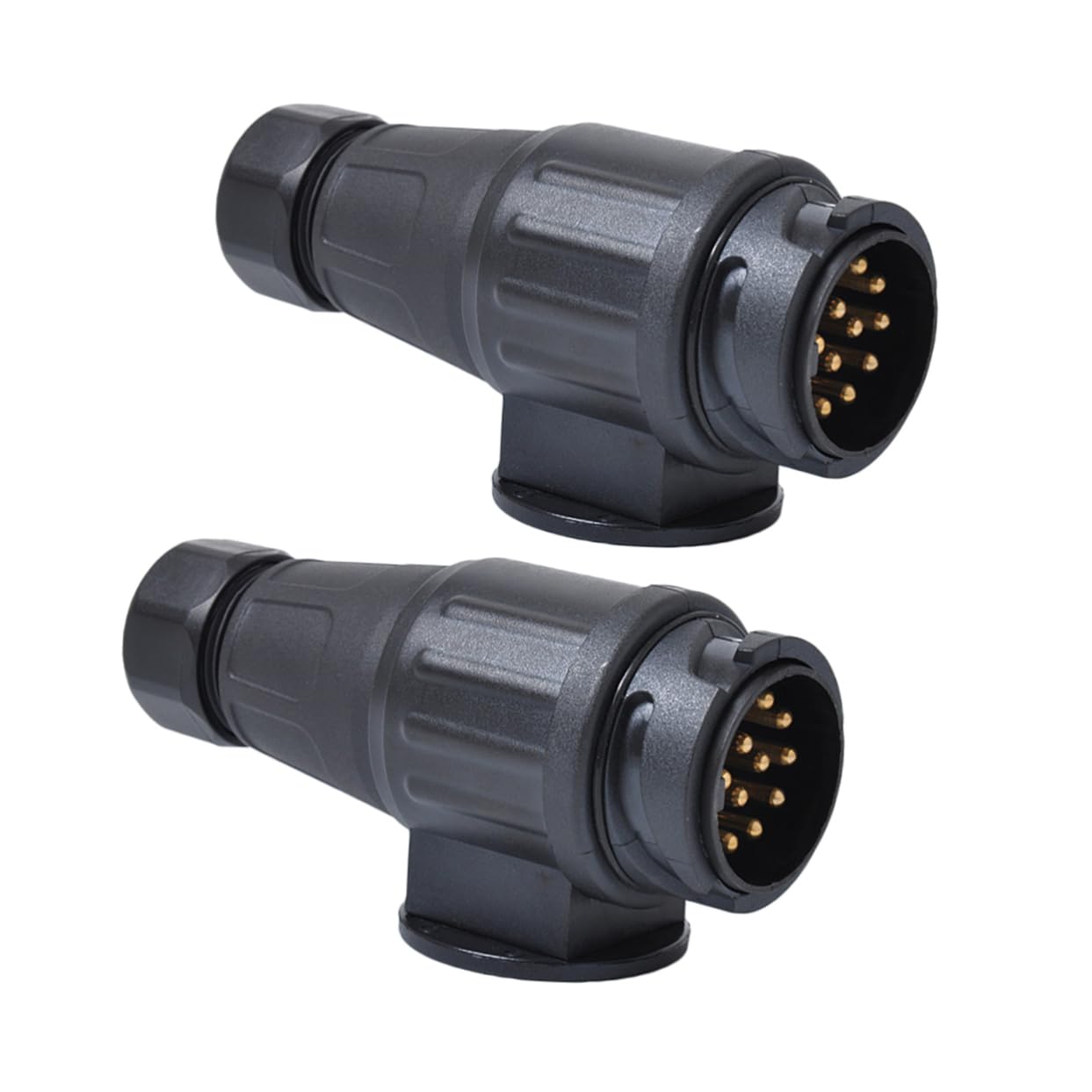 GRADENEVE 2 Stück 12V 13 Poliger Anhängerstecker Adapter Aus Strapazierfähigem Nylon Schwarz Zuverlässiger Verkabelungsstecker Adapter Für Anhängerkabel Und Kabelreparaturset von GRADENEVE