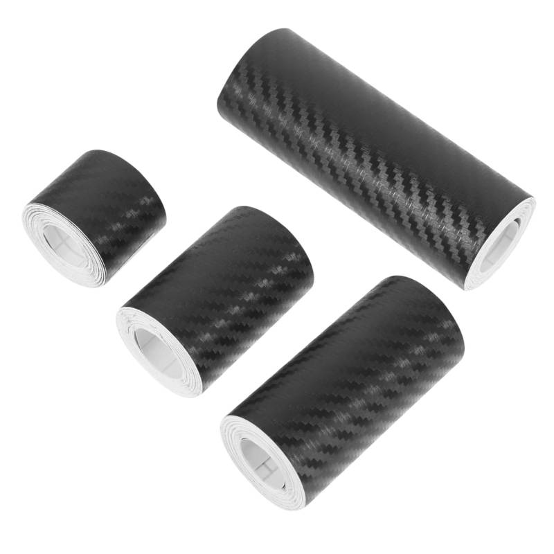 GRADENEVE 4 Rollen Reflexstreifen Für Anhänger Autoaufkleber Auto Mit Carbonfolie Auswechselbares Reflexband Reflektierendes Band Abnehmbarer Fahrradaufkleber Reflektorband Kohlefaser Black von GRADENEVE