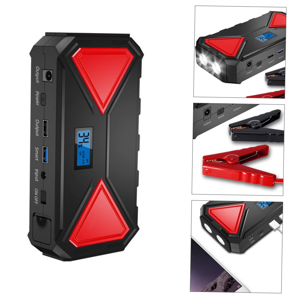 GRADENEVE Auto Notstarter Schnelllade Powerbank Fahrzeug Stromversorgung Motorbatterieladegerät Powerbank Fürs Auto Autobatterie Verwenden Fahrzeugmontierte Powerbank Abs Über Gummiöl von GRADENEVE