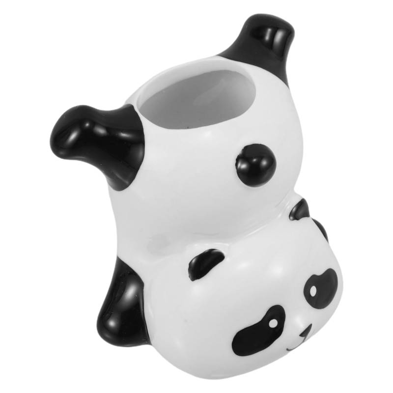 GRADENEVE Zahnbürstenhalter Panda Regalhalterung Make-up Pinselhalter Tasse Zahnbürstenhaltebecher Zahnbürstenzubehör Badezimmerversorgung Desktop-zahnbürstenbecher Badezimmerzubehör Keramik von GRADENEVE