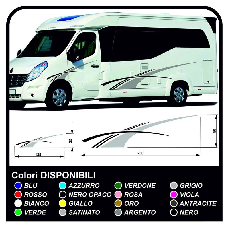 Aufkleber für Wohnmobile Graphics Vinyl Aufkleber Aufkleber Set Camper Van RV Caravan Wohnmobil- Grafik 19 (EINE ANDERE Color (Kontakt)) von GRAFIC