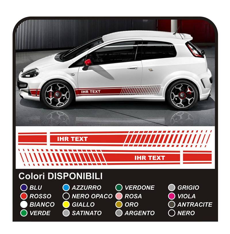 GRAFIC Aufkleber Seitenstreifen und Frontstoßstange Complete KIT FÜR Auto Aufkleber Stickers Decals (EINE ANDERE Color (Kontakt)) von GRAFIC