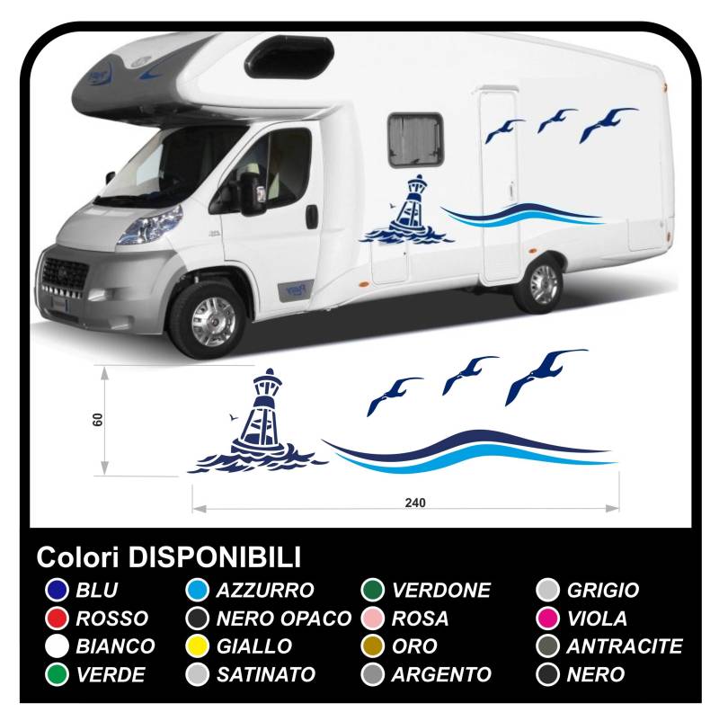 GRAFIC Aufkleber für Wohnmobile Graphics Vinyl Aufkleber Aufkleber Set Camper Van RV Caravan Wohnmobil Graphics 20 (Farben WIE IN Fotos) von GRAFIC