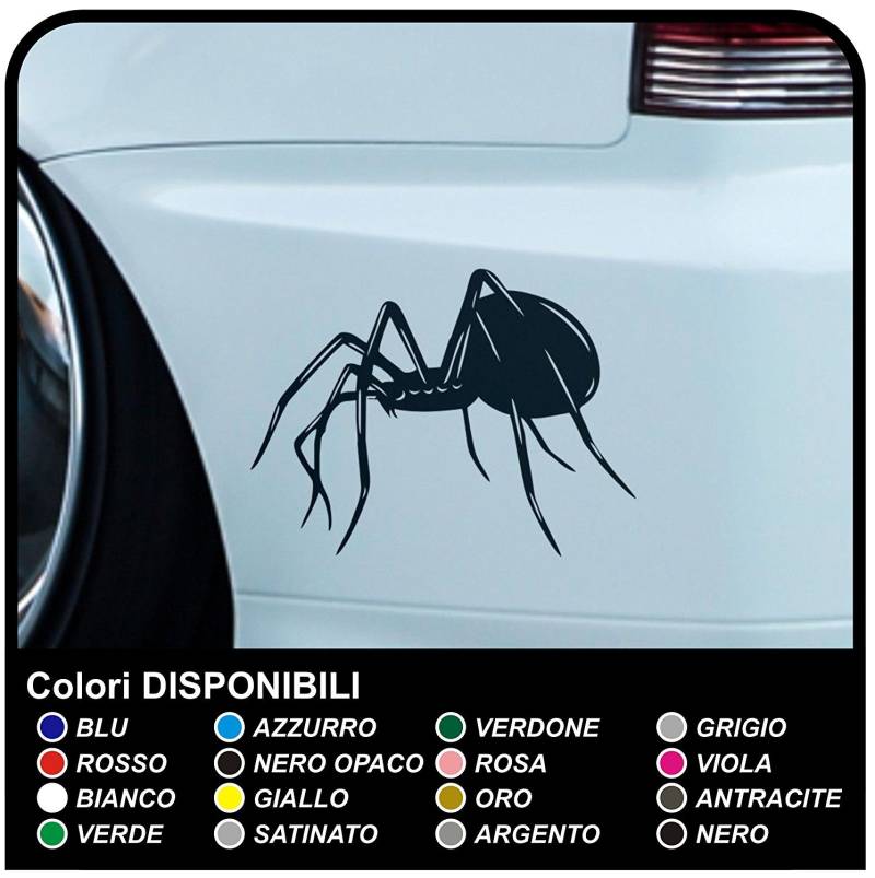 KLEBENDE Seite Spider Auto Aufkleber Custom Auto Dekoration cm43 Spider Tattoo Spinne Tattoo TRIBAL Grafik Dub s19 JDM Autoaufkleber (SCHWARZ MATT) von GRAFIC