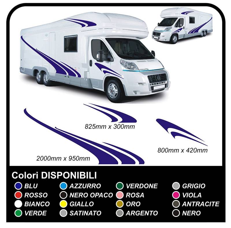 Wohnmobil Wohnwagen Grafik Dekoration Motorhome Aufkleber Camper Sticker Vinyl Wohnmobil Grafiken Streifen Set Grafik 08 (EINE ANDERE Color (Kontakt)) von GRAFIC