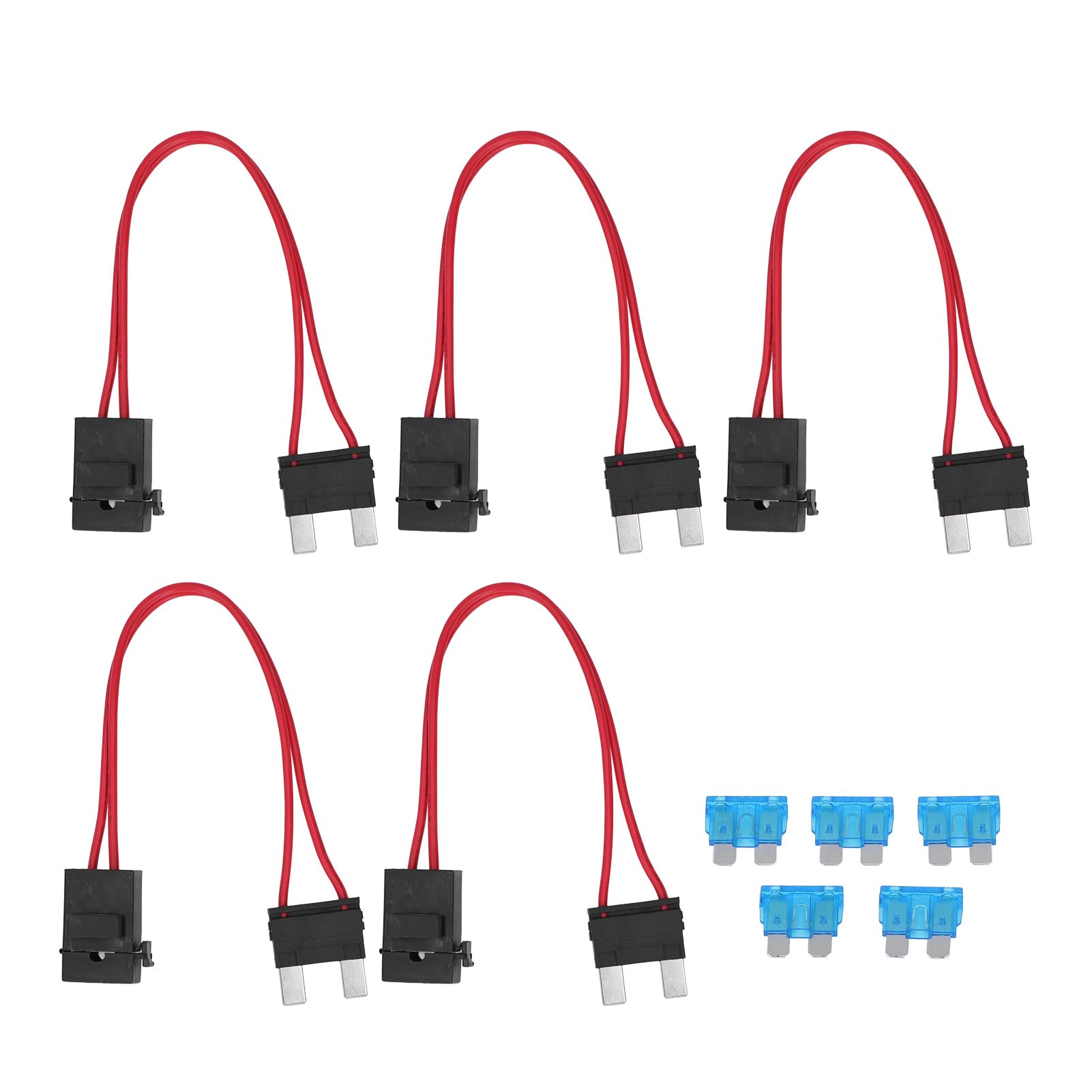 GRCFUMO 5-teiliger Kfz-Halterungsstecker, Mini-Hochleistungskabelverlängerung, professioneller Kfz-Stromkreisstecker für Fahrzeug-Geldautomaten 20 A 16 Awg (ACL L 29,2 mm) von GRCFUMO