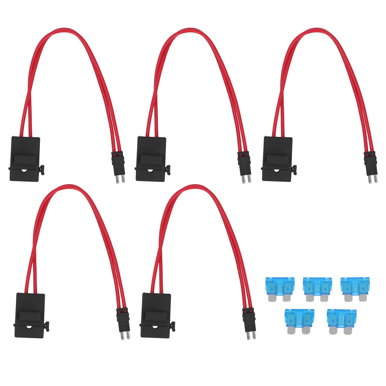 GRCFUMO 5-teiliger Kfz-Halterungsstecker, Mini-Hochleistungskabelverlängerung, professioneller Kfz-Stromkreisstecker für Fahrzeug-Geldautomaten 20 A 16 Awg (ACM lange Füße 9,1 mm) von GRCFUMO