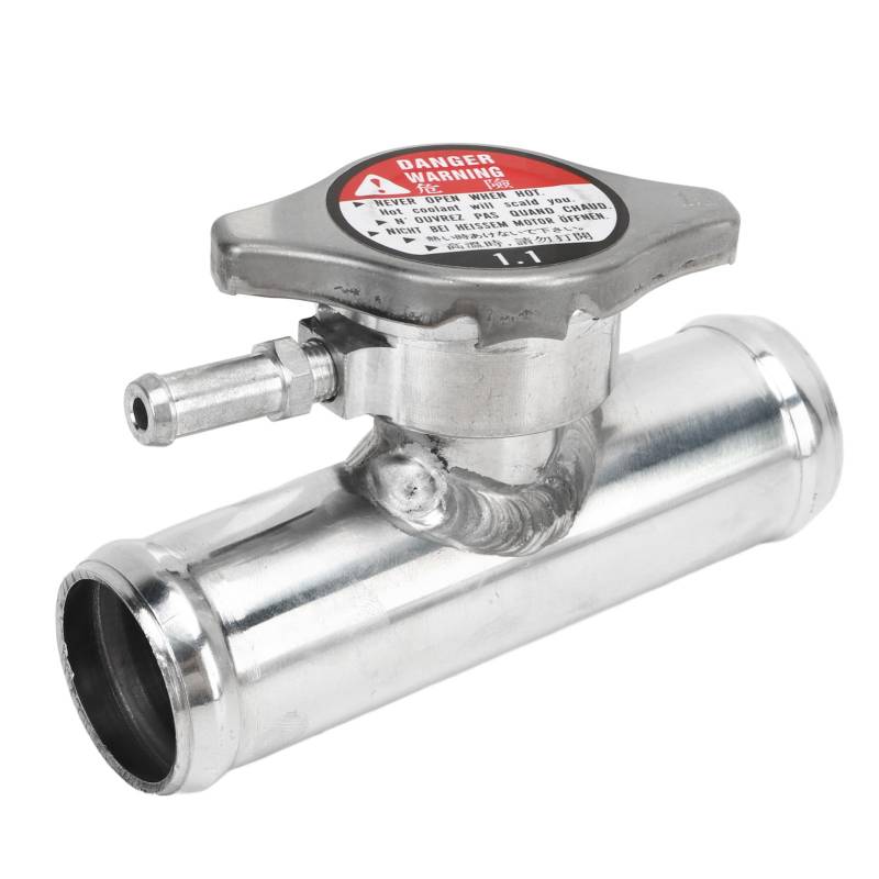 GRCFUMO Kühler-Kühlmittelschlauch-Einfüllstutzen, Inline-Kühlerschlauch-Einfüllstutzen, Kühler-Einfüllstutzen mit 16PSI-Kappe mm 1-1/4in OD T6061 Aluminium polierte Oberfläche für von GRCFUMO