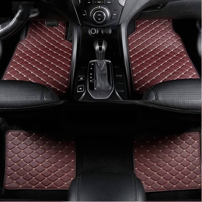 Auto FußMatten Leder für M-erced-es Benz A Class 2004-2012 W169, Custom Bodenmatte Allwetterschutz Fussmatten rutschfeste Automatten Interieur Zubehör,E-Coffee von GREB