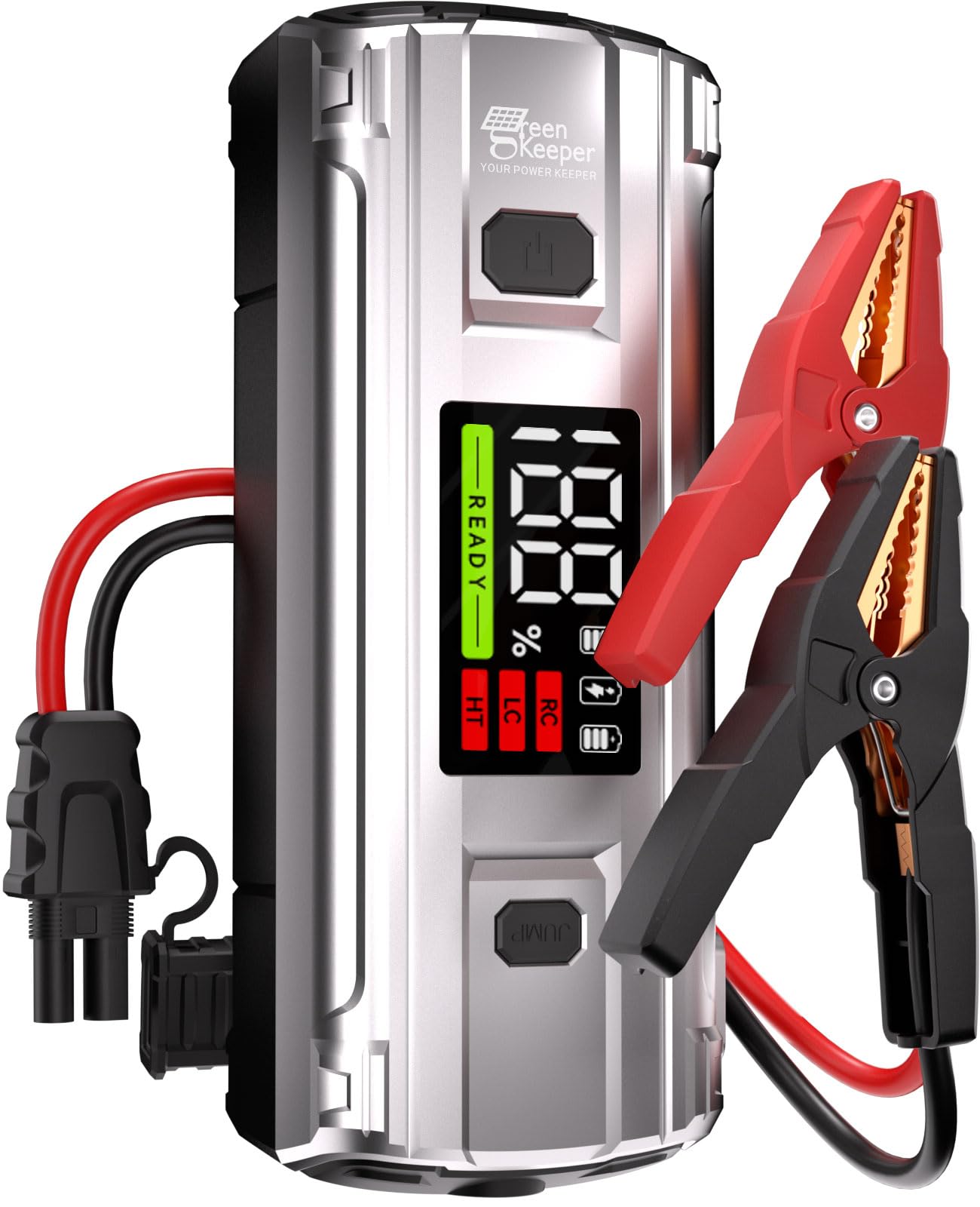 Booster Auto Starthilfe Powerbank 3000A: Starthilfegerät 12V für 8,0L Benzin & Diesel Motor, Jump Starter mit intelligenten Starthilfekabeln & integriertem Sicherheitssystem, PD65W Schnellladung & LED von GREEN KEEPER