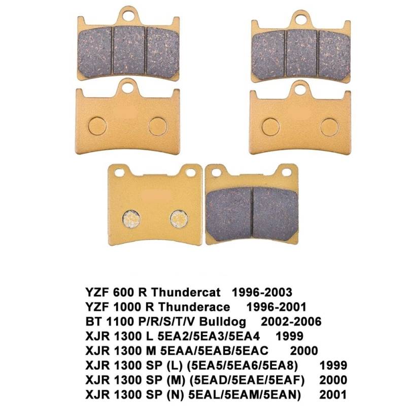 Motorrad-Bremsbeläge vorne und hinten for YZF600R Thundercat 1996–2003, YZF1000R Thunderace BT 1100 XJR 1300 1999–2001(Front and Rear) von GRESFGT